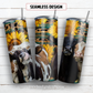 Cow trio and sunflower 20 oz skinny tumbler sublimation design