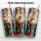 Aztec cowhide 20 oz skinny tumbler sublimation design