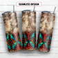 Aztec cowhide 20 oz skinny tumbler sublimation design