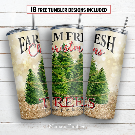 Christmas 20 and 30 oz skinny tumbler sublimation design