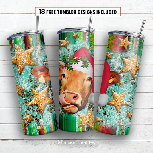 Christmas 20 and 30 oz skinny tumbler sublimation design