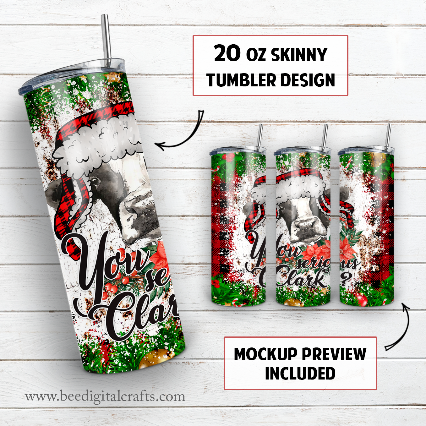 You serious Clark 20 oz skinny tumbler sublimation design