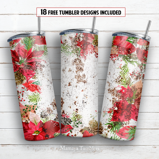 Christmas 20 and 30 oz skinny tumbler sublimation design