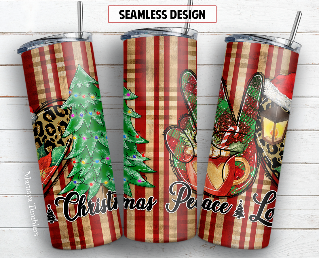 Christmas 20 and 30 oz skinny tumbler sublimation design