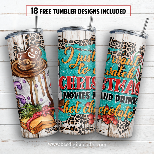 Christmas 20 oz skinny tumbler sublimation design