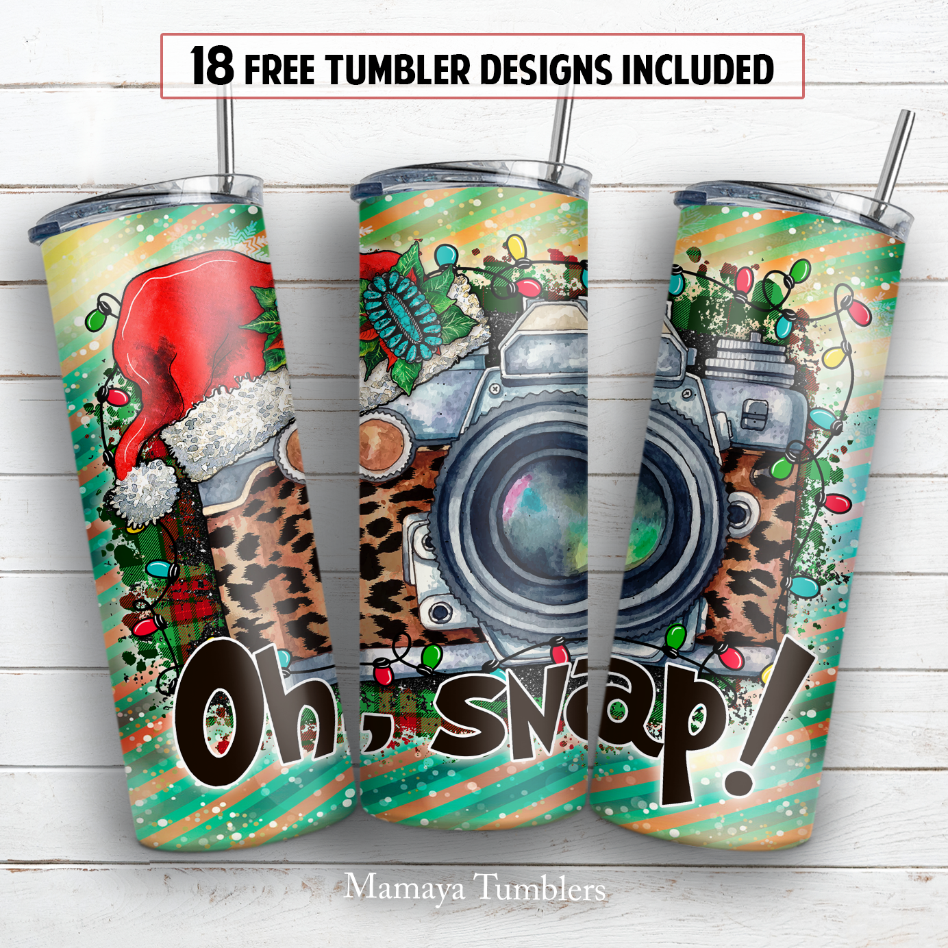 Christmas 20 oz skinny tumbler sublimation design