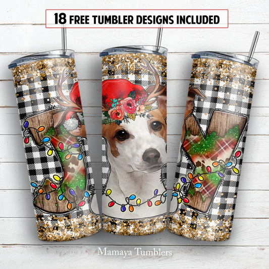 Christmas jack russel terrier 20 oz skinny tumbler sublimation design