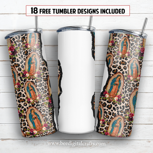 Virgin Mary name 20 oz skinny tumbler sublimation design