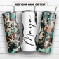 Cowhide teal name 20 oz skinny tumbler sublimation design