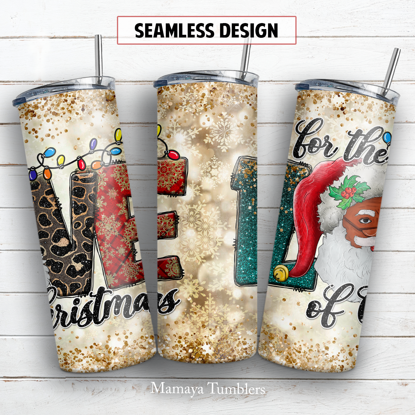 For the love of Christmas 20 oz skinny tumbler sublimation design