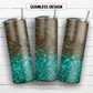 Tooled leather 20 oz skinny tumbler sublimation design