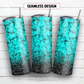 Teal turquoise 20 oz skinny tumbler sublimation design