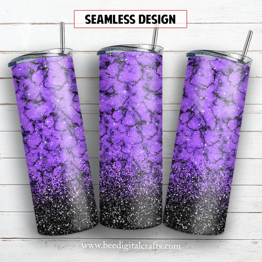 Purple turquoise 20 oz skinny tumbler sublimation design