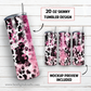 Cowhide pink glitter 20 oz skinny tumbler sublimation design