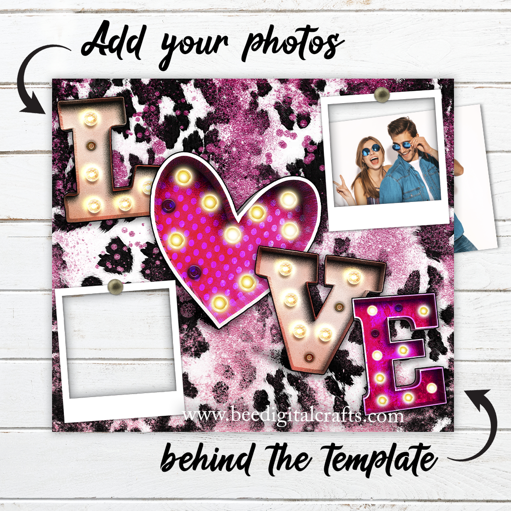 Love photo frame 20 oz skinny tumbler sublimation design