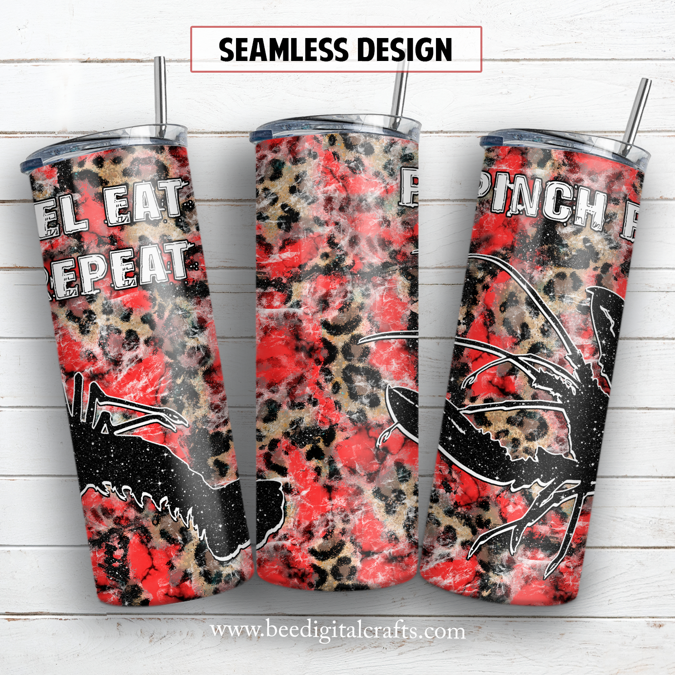 Pinch peel eat repeat 20 oz skinny tumbler sublimation design