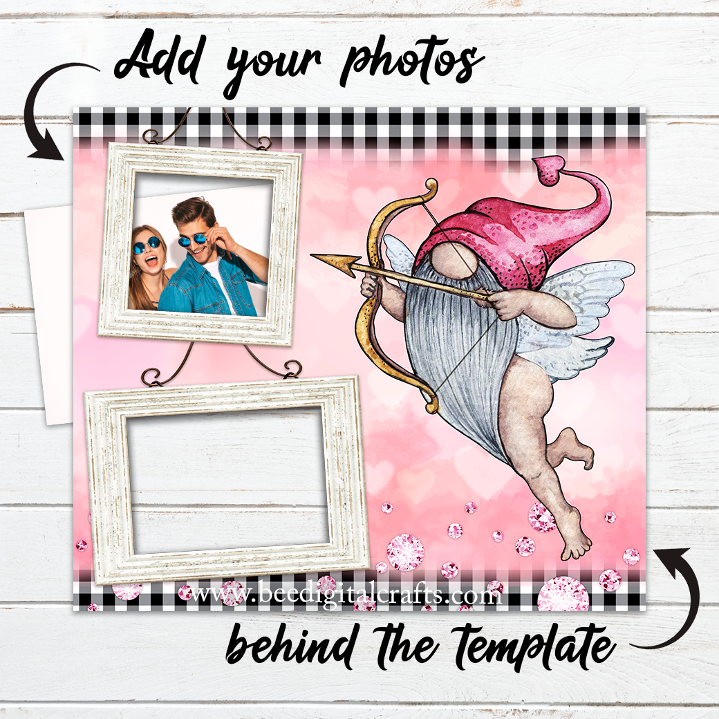 Valentine photo frame 20 oz skinny tumbler sublimation design