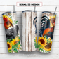 Rooster and chicken 20 oz skinny tumbler sublimation design