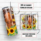 Horse and sunflower 20 oz skinny tumbler sublimation design