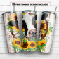 Cow and sunflower 20 oz skinny tumbler sublimation design