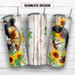 Cow and sunflower 20 oz skinny tumbler sublimation design