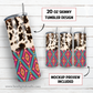 Cowhide aztec 20 oz skinny tumbler sublimation design