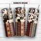 Cowhide aztec 20 oz skinny tumbler sublimation design