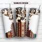 Cowhide aztec 20 oz skinny tumbler sublimation design