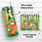 Saint Patrick gnome 20 oz skinny tumbler sublimation design