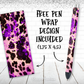 Cowhide purple glitter 20 oz skinny tumbler sublimation design