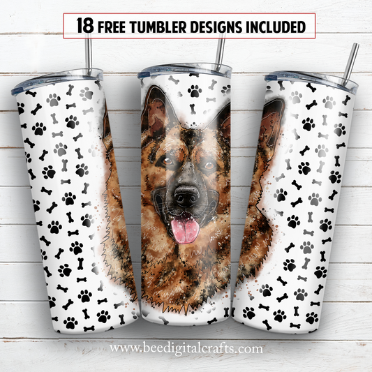 Shepherd 20 oz skinny tumbler sublimation design