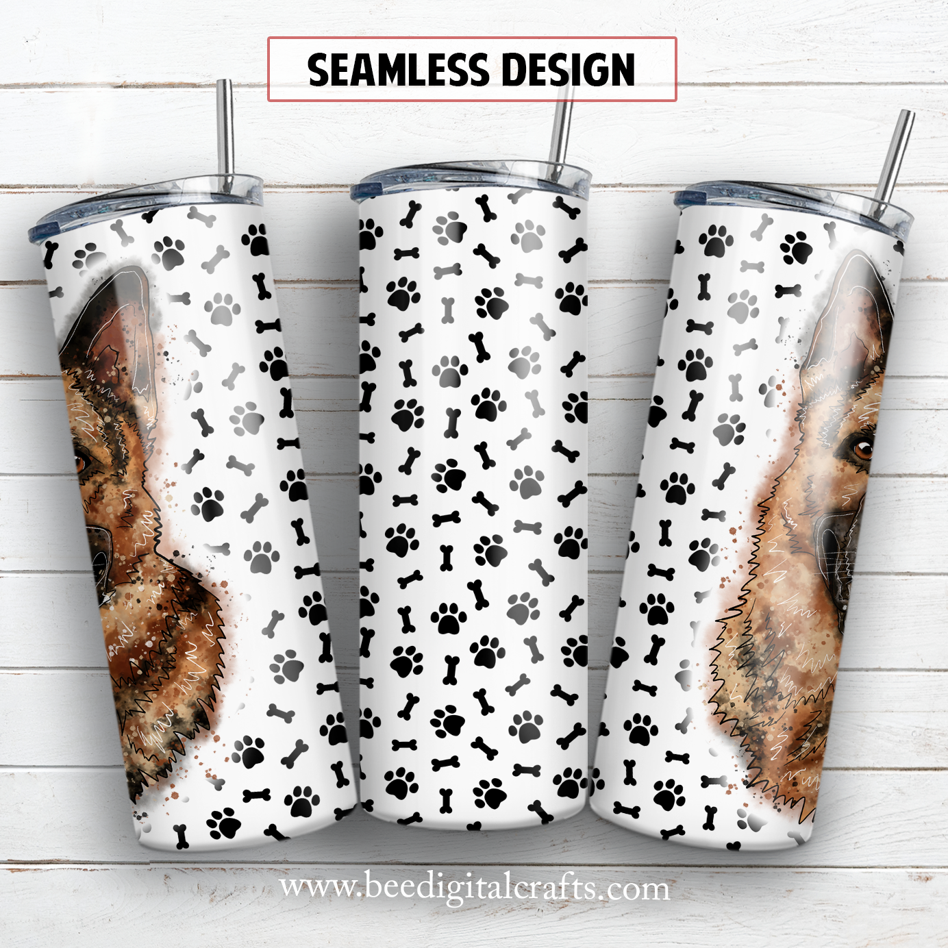 Shepherd 20 oz skinny tumbler sublimation design