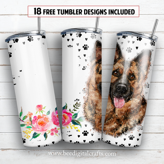 Shepherd name 20 oz skinny tumbler sublimation design