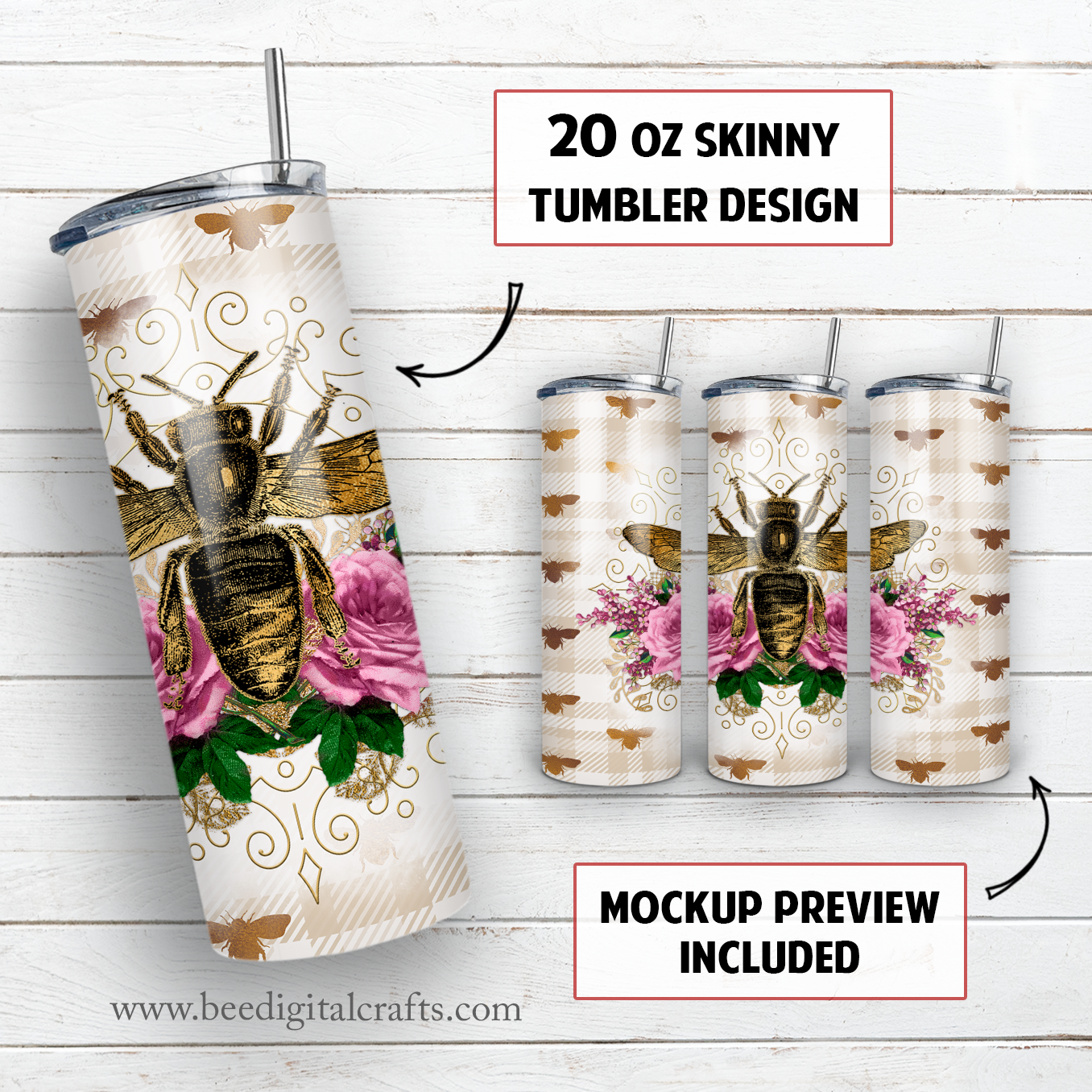 Bees & Honey 20 oz Sublimation Tumbler