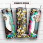 Western boots with flower 20 oz skinny tumbler sublimation design