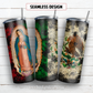 Virgin Mary and Mexican flag 20 oz skinny tumbler sublimation design