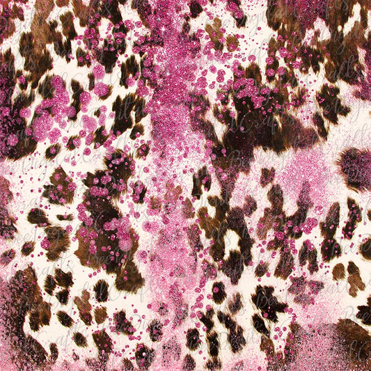 Pink cowhide background sublimation design