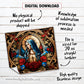 Stained glass Virgin Mary 20 oz skinny tumbler sublimation design